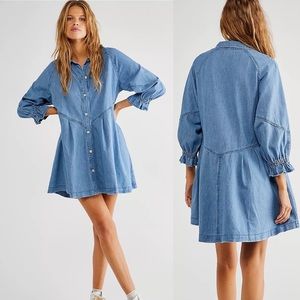 Free People Hannah Denim Mini Dress